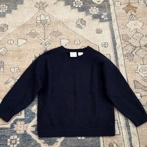 Zara Classic Navy Cashmere Crewneck Sweater size 4